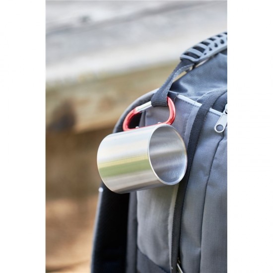 Метално канче с дръжка карабинер - инокс